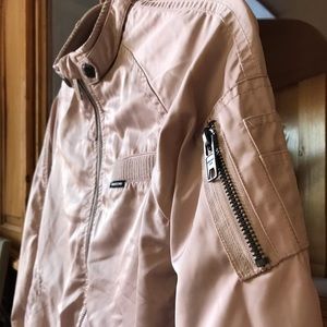 Girls MEMBERS ONLY pink satin jacket size 10